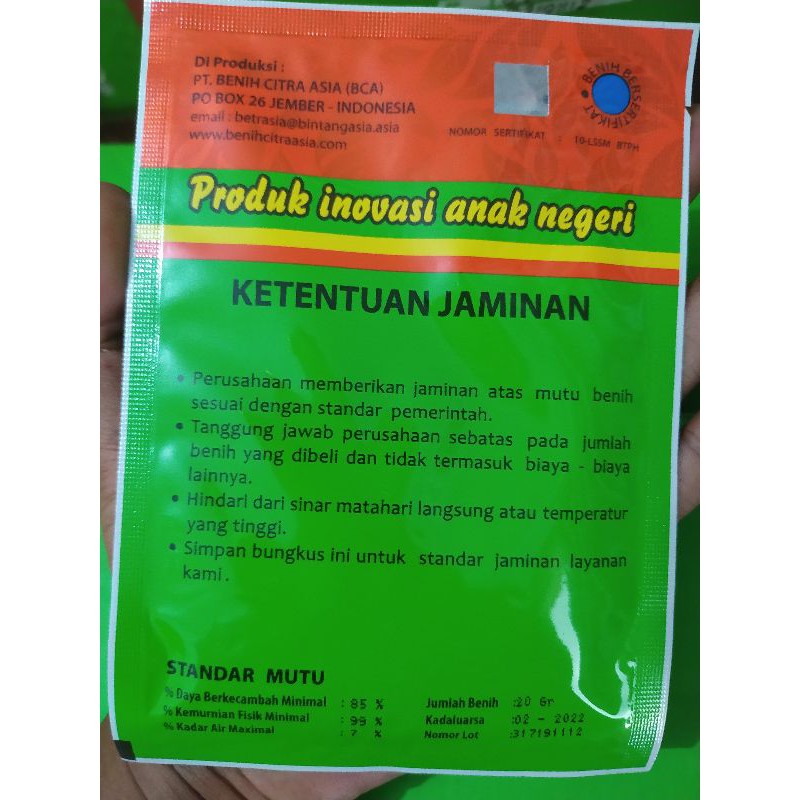 Bonita F1 20gr ( Benih Semangka Lonjong) Bintang Asia