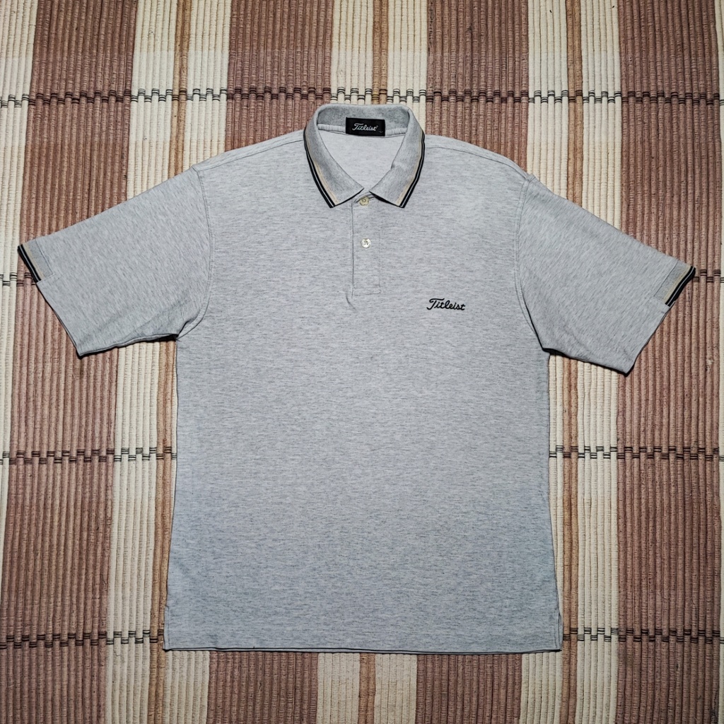 Kaos Polo Pria TITLEIST GOLF Shirt Size XL Grey Original Second
