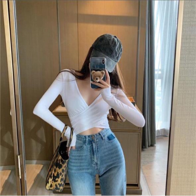 FASHION T-SHIRT SLING CROP WANITA