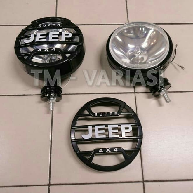 Lampu Tembak Lampu Sorot Super Jeep 4X4 Besar Mika Plastik Warna Putih