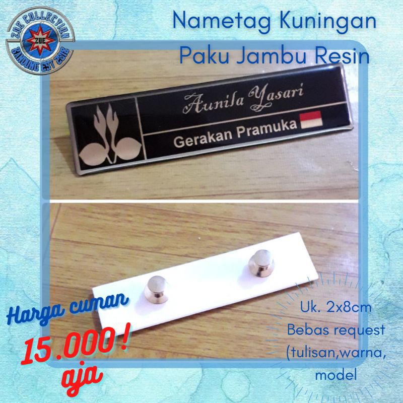 

Joe.Collections - Nametag Kuningan Resin Paku Jambu