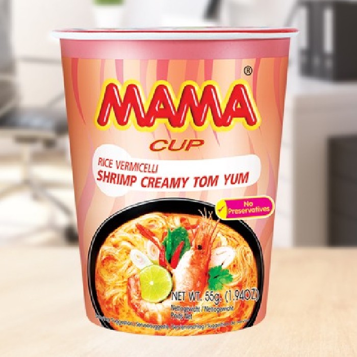 MAMA Rice Vermicelli Shrimp Creamy Tom Yum Bihun Rasa Tomyum (CUP) 50gr
