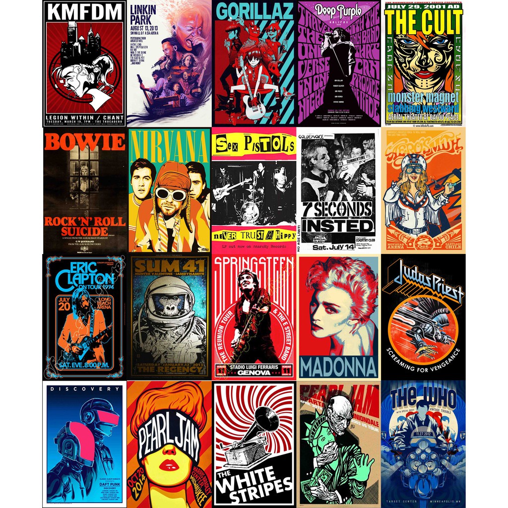 Poster Kamar Aesthetic Tema Band 16 pcs | Poster Dinding Murah | Poster Aesthetic Murah