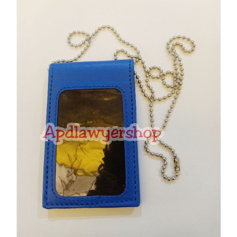 

ID CARD SAKU KULIT BIRU DOFF PLUS KALUNG RANTAI