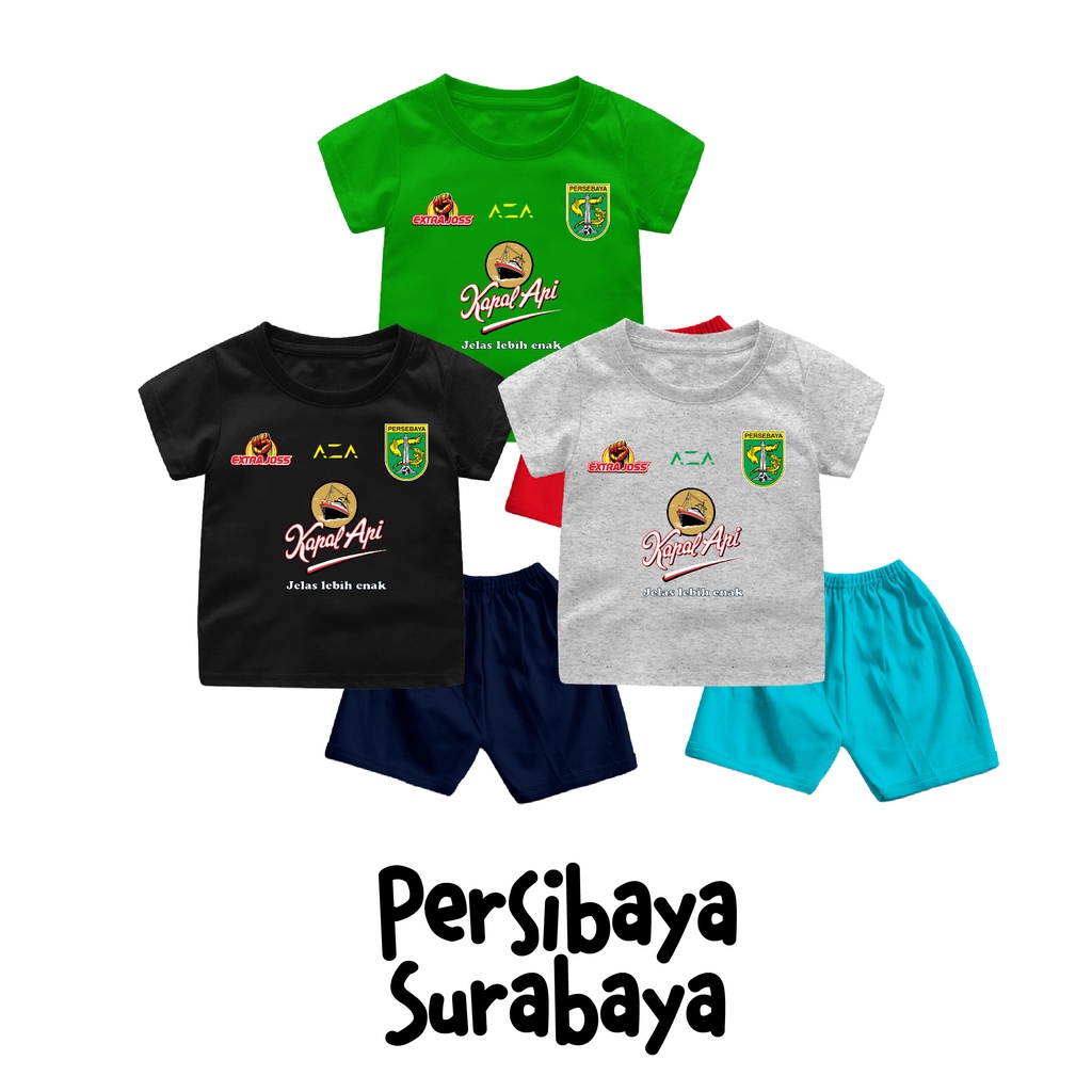 Setelan Kaos Bola Liga Indonesia Untuk Bayi dan Anak Bahan Katun Combed 30s Lembut dan Nyaman