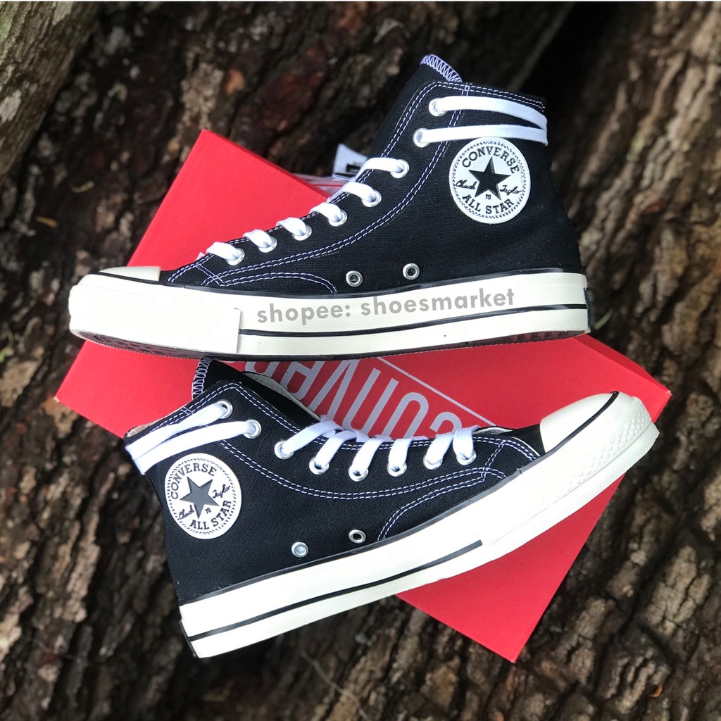 SEPATU CONVERSE 70S HIGH BLACK WHITE ALL STAR CHUCK TAYLOR OBRAL MURAH