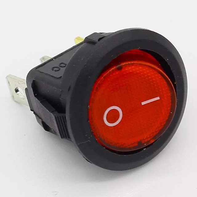 Saklar 220V Round Rocker Dot Boat LED Light Toggle Switch SPST ON/OFF