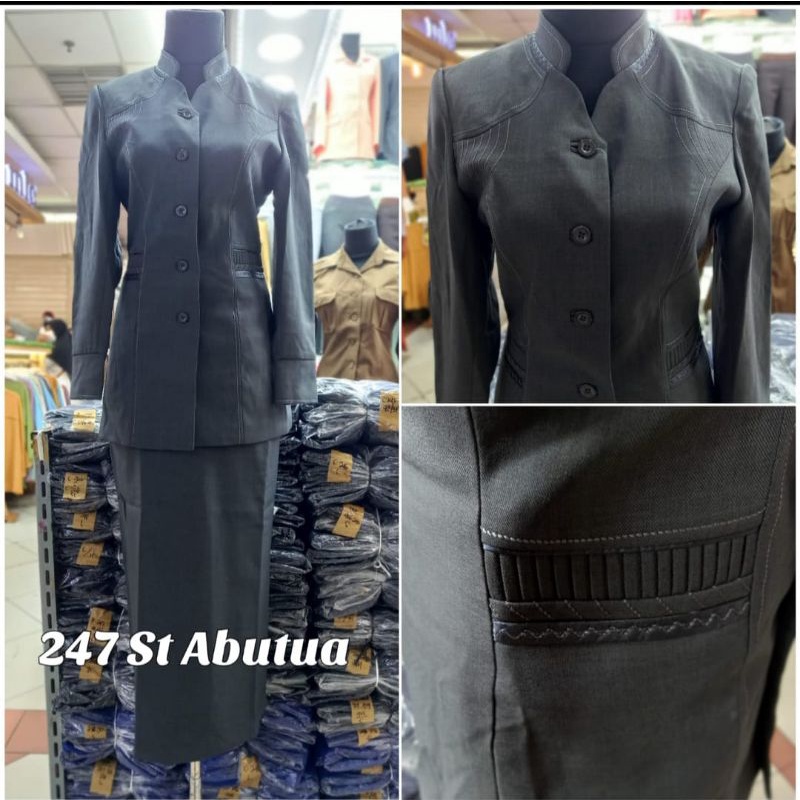 STELAN BLEZER ABU TUA ROK SPAN/SERAGAM KANTOR/GURU/PEMDA/ASN/STELAN ABU TUA ROK