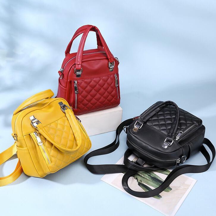 BJ16013 BLACK/RED/YELLOW TAS RANSEL SLEMPANG KECIL TOTEBAG SERBAGUNA MULTIFUNGSI BACKPACK TAS WANITA FASHION IMPORT MODIS ELEGAN TERMURAH TERLARIS TERBARU BAGSTORE JAKARTA TAS BATAM GT1600 EL6013 LT1017