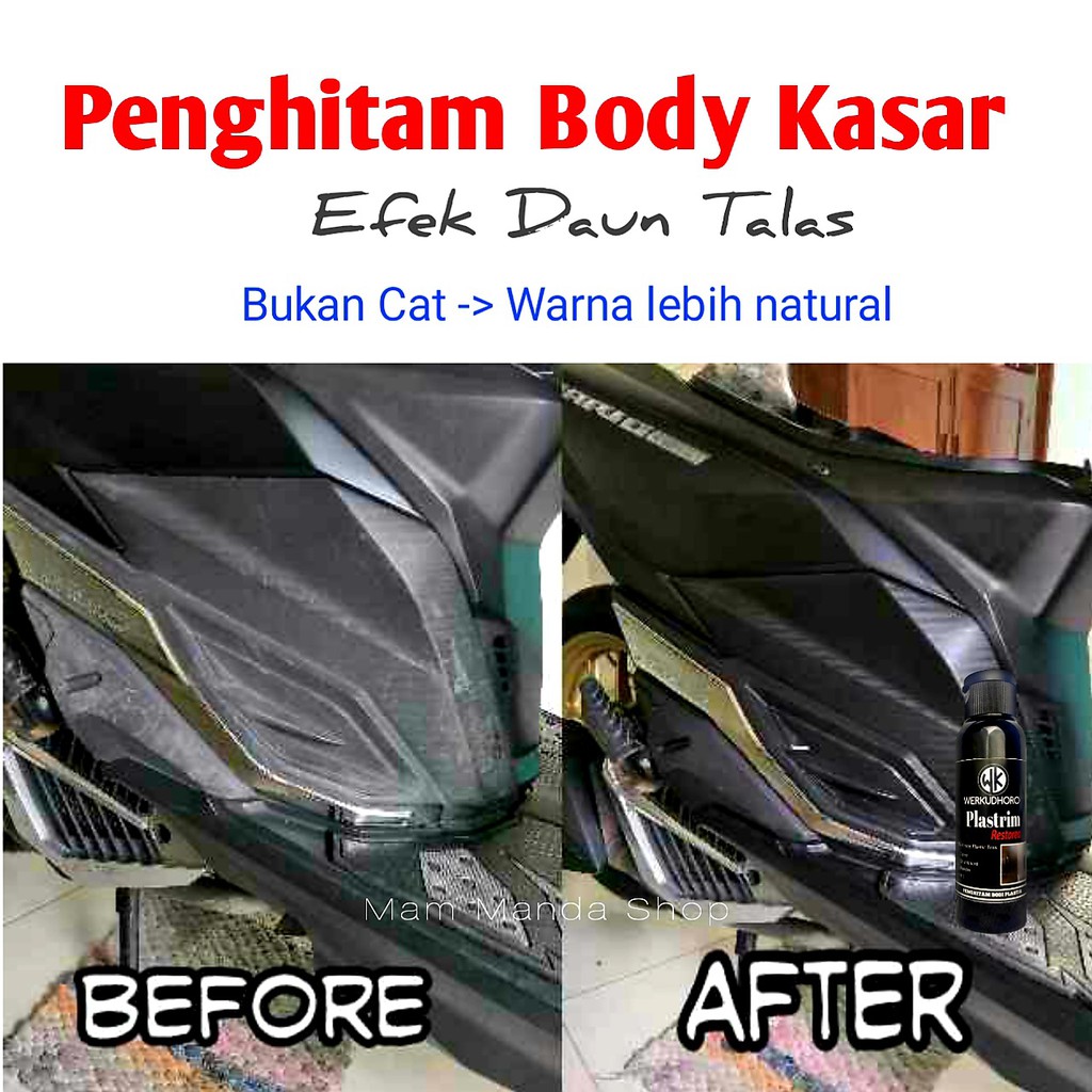 Penghitam Body Motor Permanen/Plastrim Restored 100ml/Deck/Spakbor/Dasboard/Body kusam