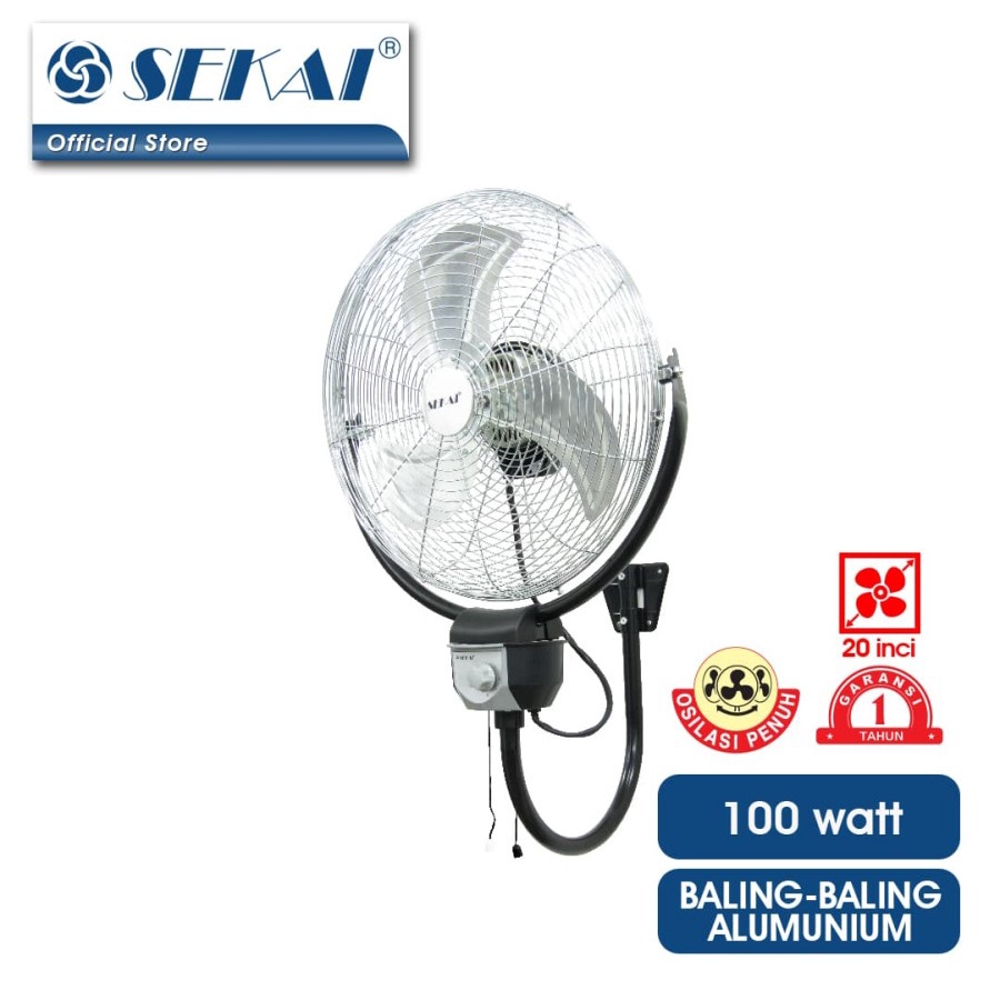 Wall Fan Sekai 20&quot; HWN-2060 CO Kipas Angin Dinding Besi Tornado 20 Inch HWN-2060CO