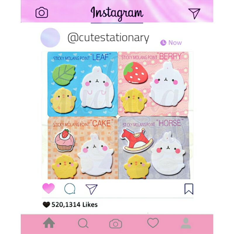 

Sticky Notes Molang Isi 3 Memo Pad Mini Lucu Unik