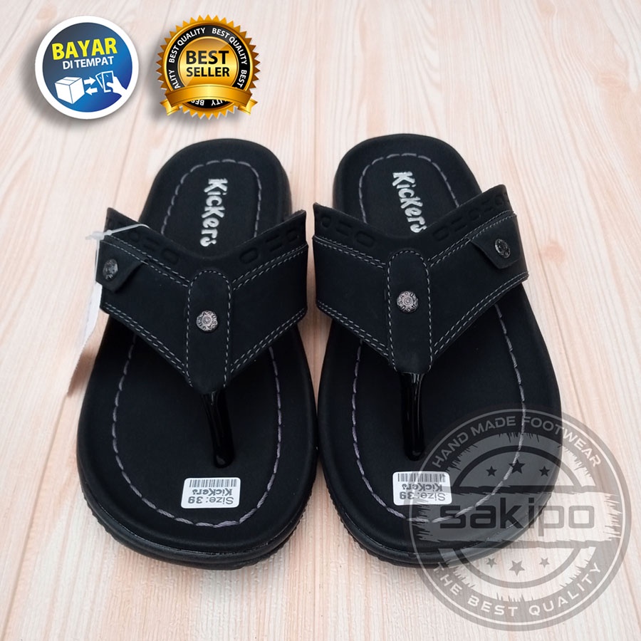 PROMO 2.2 SANDAL PRIA DEWASA REMAJA KICKERS JAPIT HITAM COKLAT TAN TRENDI TERBARU / SANDAL JEPIT TERMURAH / SAKIPO