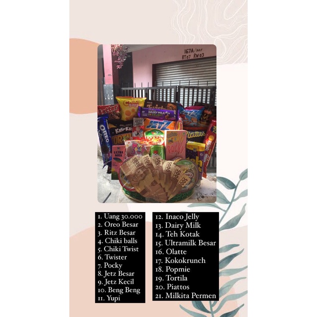 

Parsel Uang/Parsel Anak/Hampers Lebaran parsel snack murah paket parsel snack murah paket hampers snack uang murah paket bingkisan snack murah parsel cemilan murah