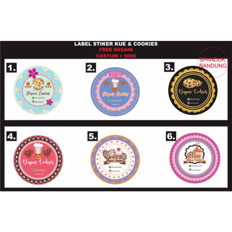 

label cookies / stempel kue / stiker kue / label toples / stiker CUP / stiker cookies