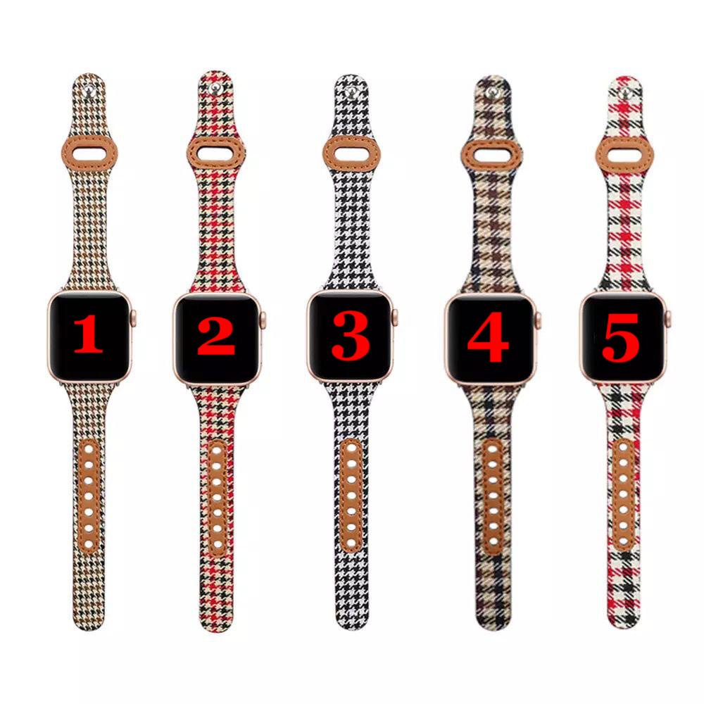 Strap Apple Watch Leather Canvas Slim 38mm/40mm/41mm/42mm/44mm/45mm/49mm