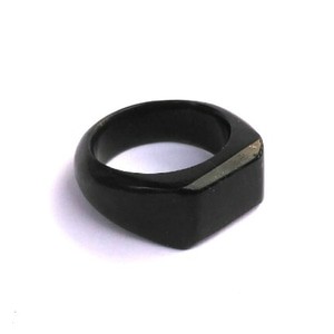 Ring Cincin Giok Black Jade Aceh Model Petak Atas