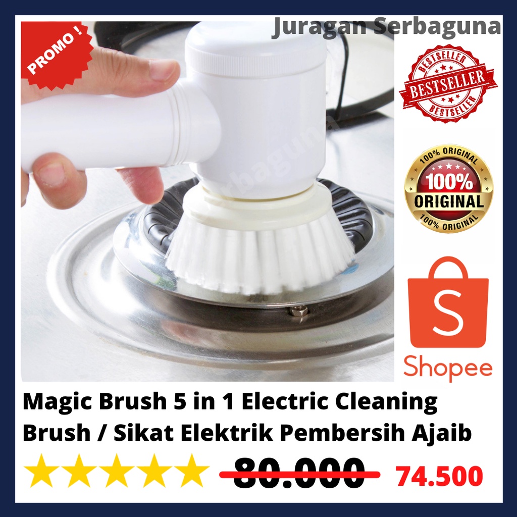 Magic Brush 5 in 1 Electric Cleaning Brush / Sikat Elektrik Pembersih Ajaib