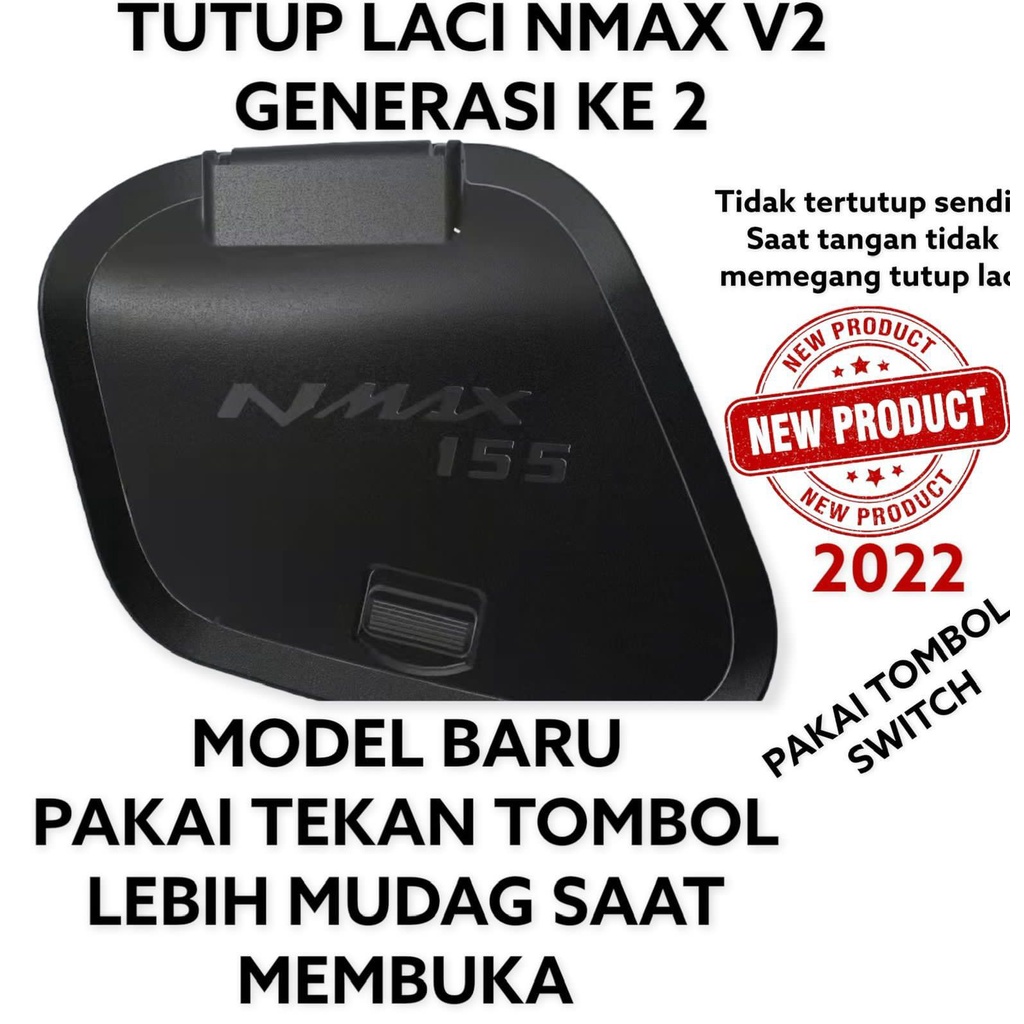 PROMO TUTUP LACI NMAX MODEL BARU PAKAI TEKAN TOMBOL BUAT MEMBUKA LACI COVER LACI NMAX NEW COVER TUTUP BAGASI SAKU LACI NEW NMAX 2020-2022