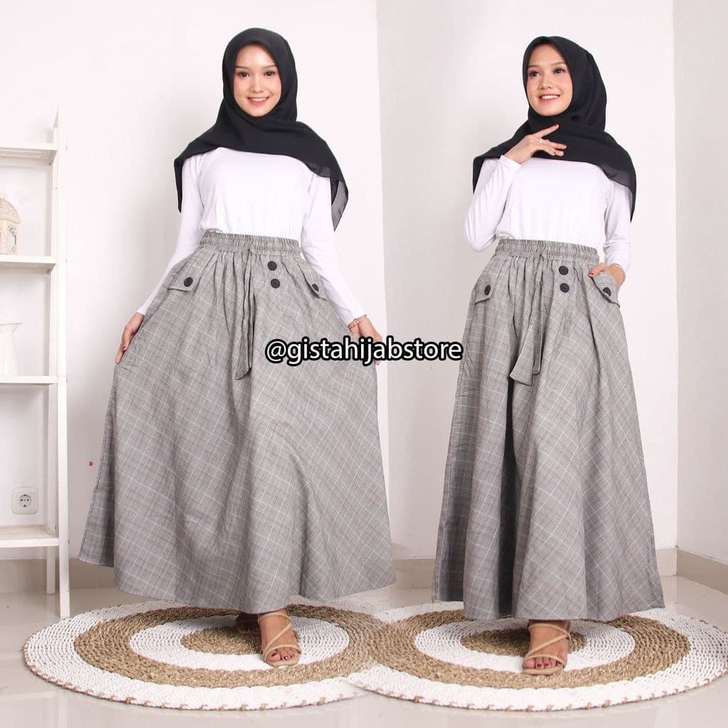 ROK PAYUNG KOTAK JUMBO/MAXI SKIRT/ROK PAYUNG JUMBO Rok Payung Kotak Lebar Panjang Jumbo Polos Motif Garis Klok Lebar Bawahan Wanita Muslim Dewasa Umbrella Terbaru GS Rok JNW Rok AK