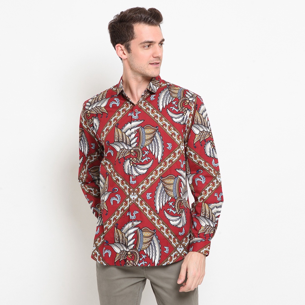 LR-2 Kemeja Batik Panjang Red 9128