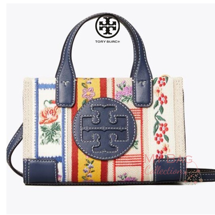 Tory Burch Ella Webbing Patchwork Micro Tote