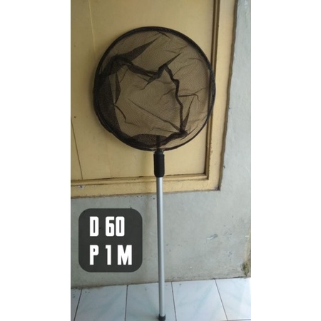 Serok ikan koi emas lele jumbo (seser ikan) tangkai stainless D60cm