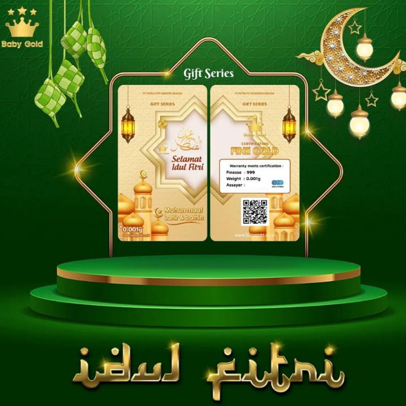 Baby Gold Idul Fitri 0.001 0,001 Gram Emas Mini Gold Logam Mulia 24 Karat