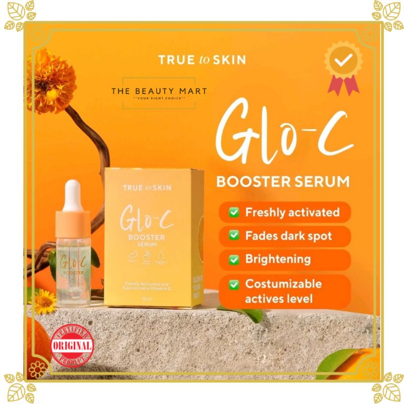 True To Skin GLO-C Booster Serum (Vit C, Alpha Arbutin) Brightening Serum