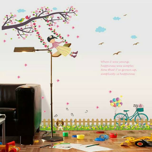 RELIZA WALLSTICKER PAGAR AYUNAN SEPEDA ANAK DAPUR KITCHEN SK7051 STIKER DINDING / WAL