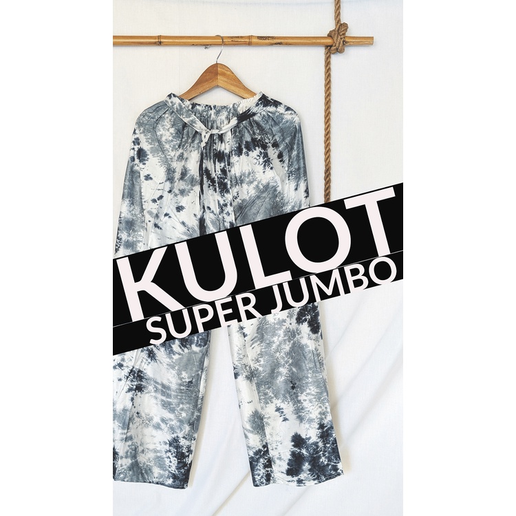 Celana Tidur Super Jumbo Kulot Lilit Wanita Tie Dye Jumbo Big Size LP 120cm Rayon Besar Pria Wanita Celana Kulot tiedye Batik Big Size