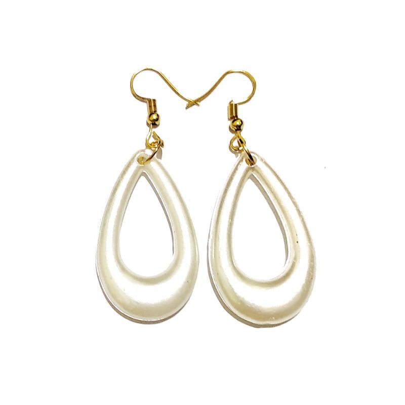 Deborah Teardrop Pearl Earrings Anting Hooks Korea Mutiara