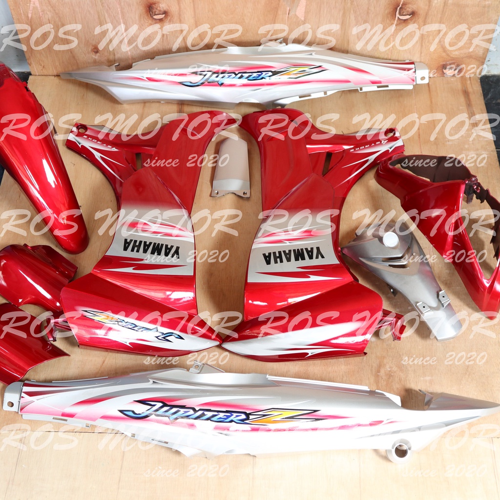 Cover Body Jupiter Z New Burhan 2007 Merah Silver Full Set Halus Bodi Jupiter Z Burhan Body Jupiter 