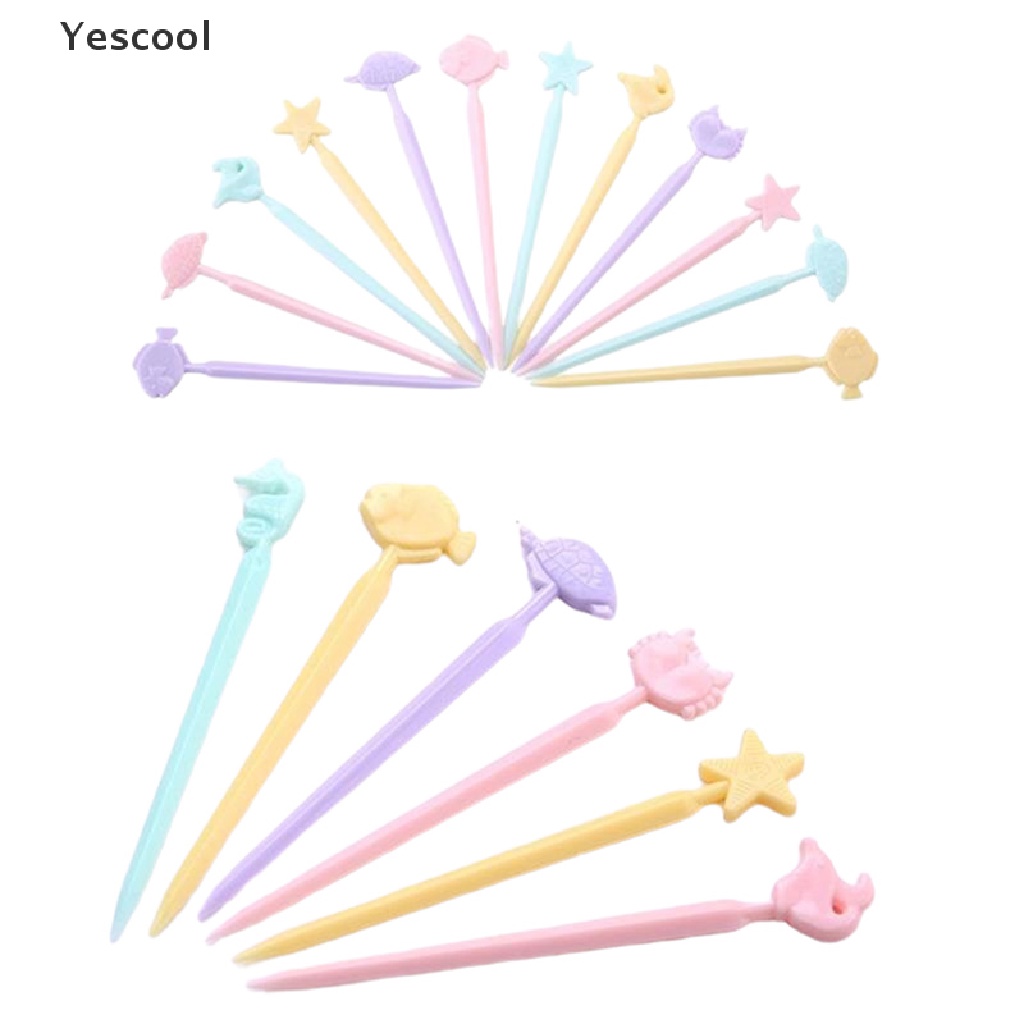 Yescool 20pcs Garpu Buahkuemakanan Penutupbento Mini Untuk Dekorasi Pesta