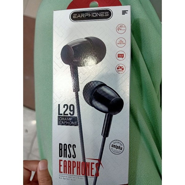 Headset hf L29 colokan 3.5 universal extra bass pack import