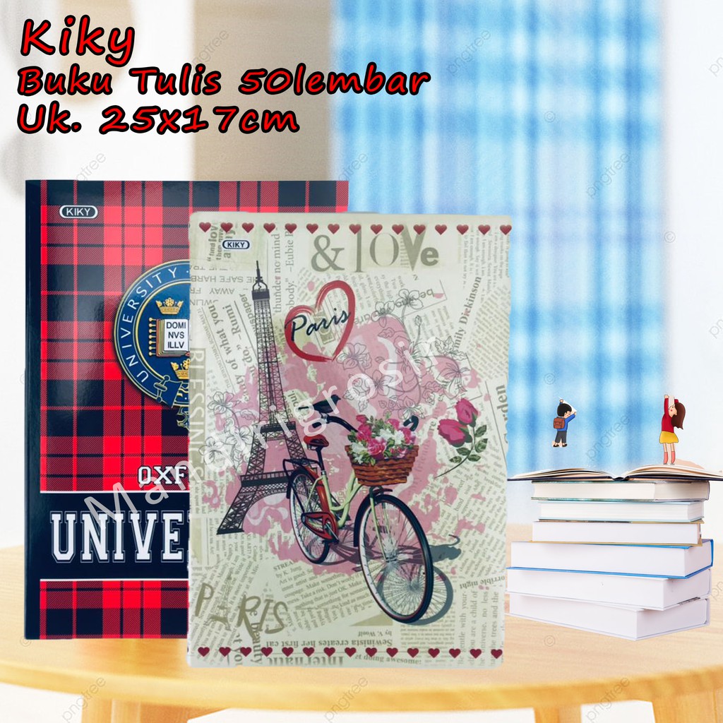 Buku Tulis *Kiky * Motif Random * 25x17cm* 50 lembar