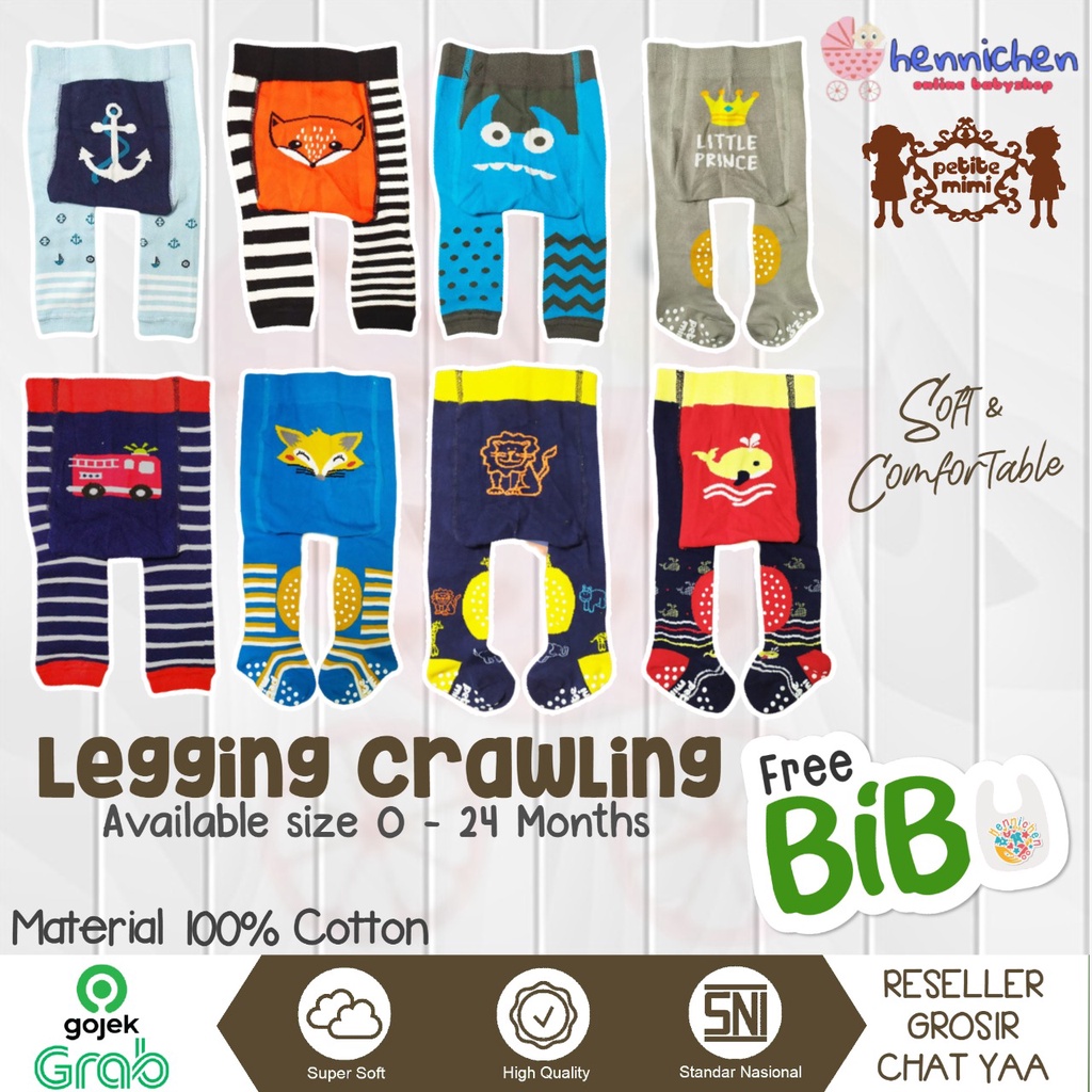 PROMO 7.7 FREE BIB 1 pcs Celana Legging Crawling petite mimi SNI