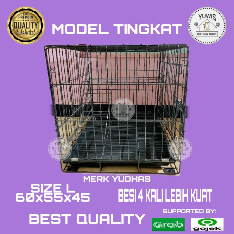 Kandang Kucing Kelinci Tingkat Besar Besi Lipat Size L(60X43X51) Untuk (kucing)(kelinci)dll-1