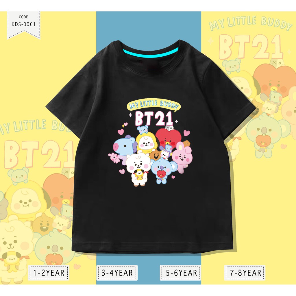 KAOS KPOP BT21 / 100% REAL PICTURE / BAJU ANAK-ANAK COMBED 24S