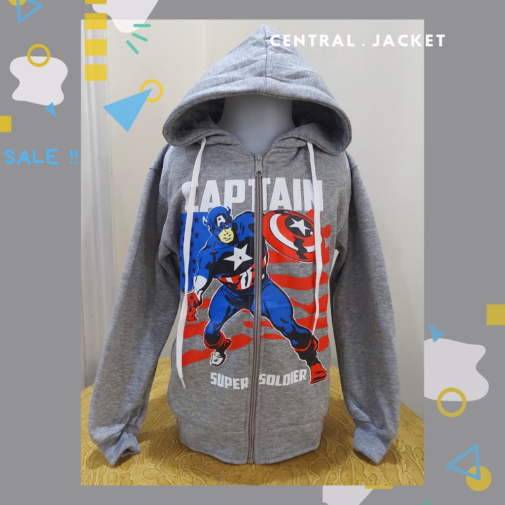 Jaket Anak Laki-laki Gambar Kartun Superhero  - Sweater Hoodie Anak Superhero Tebal