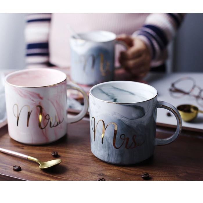 Serbuuuu.. Gelas Couple Pasangan Mewah Cantik Mr and Mrs Set Dengan Sendok Teh dan Box Eksklusif Ker