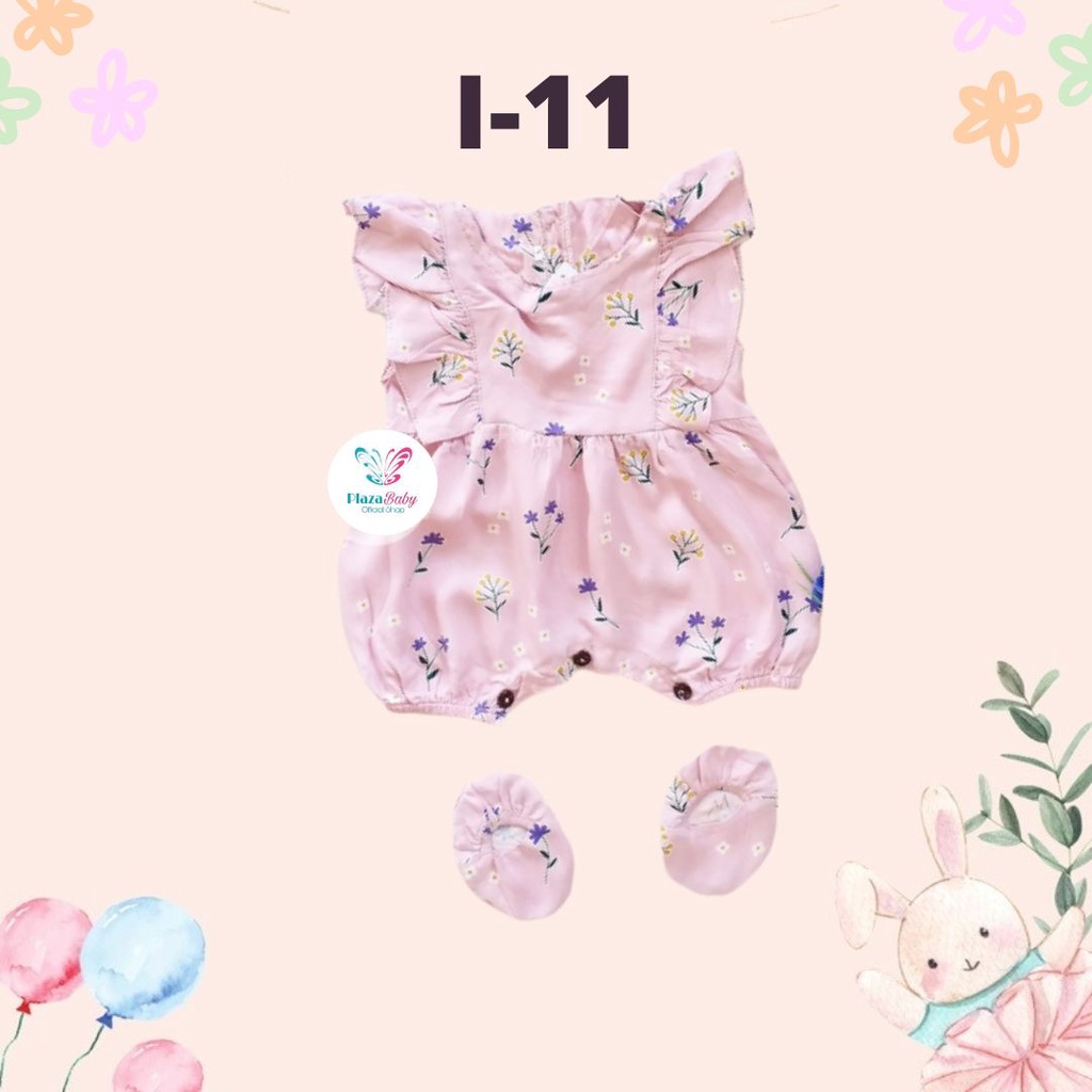 SALE 10.10 Plazababyku BBB JUMPSUIT ZEELAA setelan anak perempuan jumper bayi motif bunga lucu free sarung kaki PART2