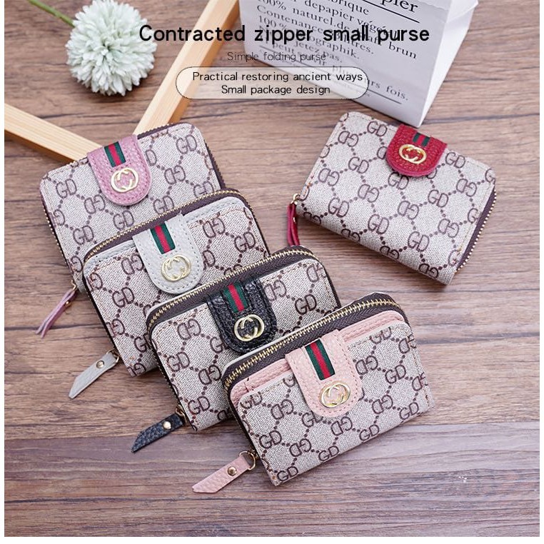 ( Fy ) COD DOMPET IMPORT DOMPET WANITA DOMPET MURAH MOTIF GD LIPAT MURAH DOMPET MINI REAL PIC