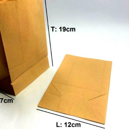 

♜ 100 pcs paper bag polos coklat S0S ❃