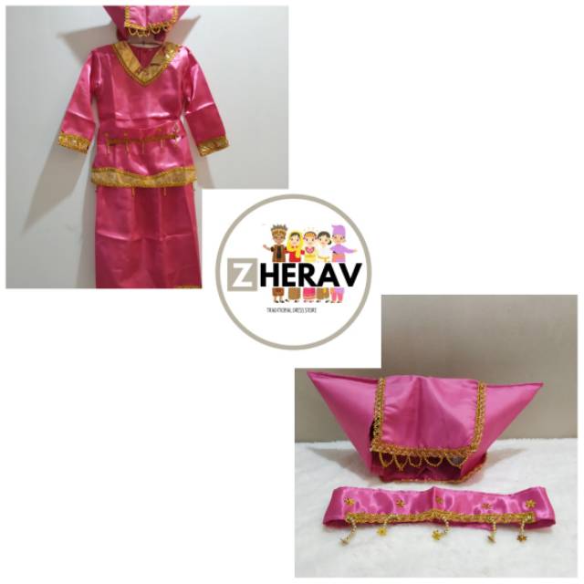 ready stok baju adat pakaian adat busana adat setelan satu set padang anak laki atau  perempuan ukuran S M L XL XXL dewasa