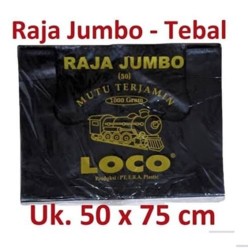 kantong plastik loco hitam tebal jumbo/kresek hitam tebal loco jumbo/loco uk 50