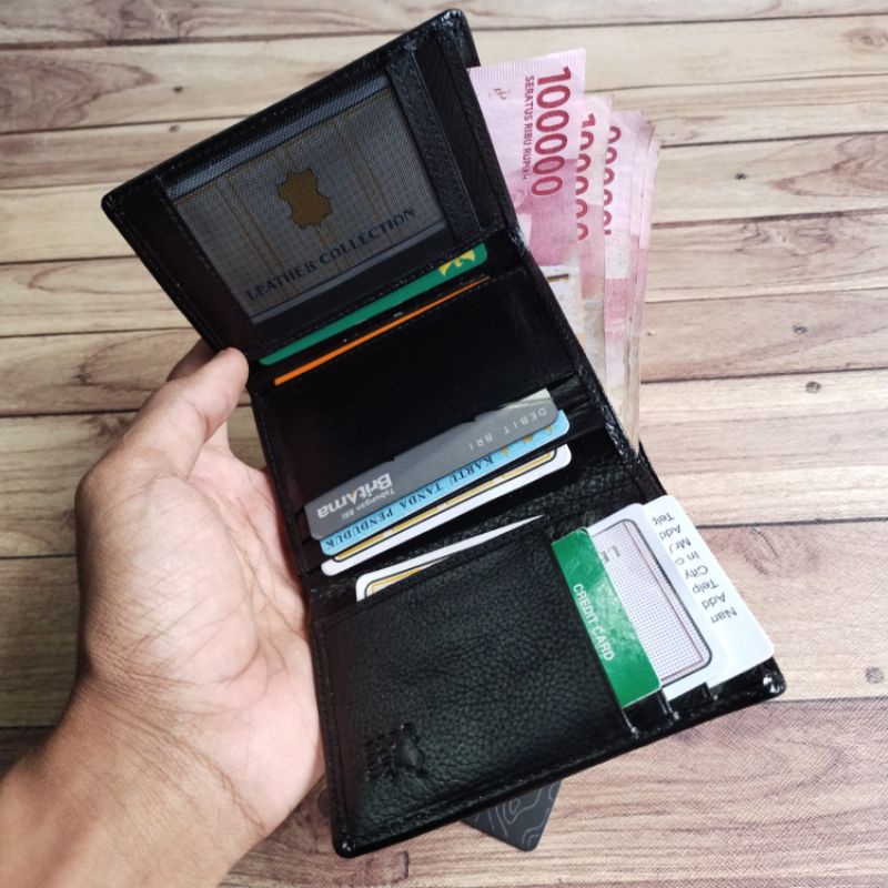 Dompet kulit asli model terlipat tiga pria wanita Dompet Asli Kulit produk Garut