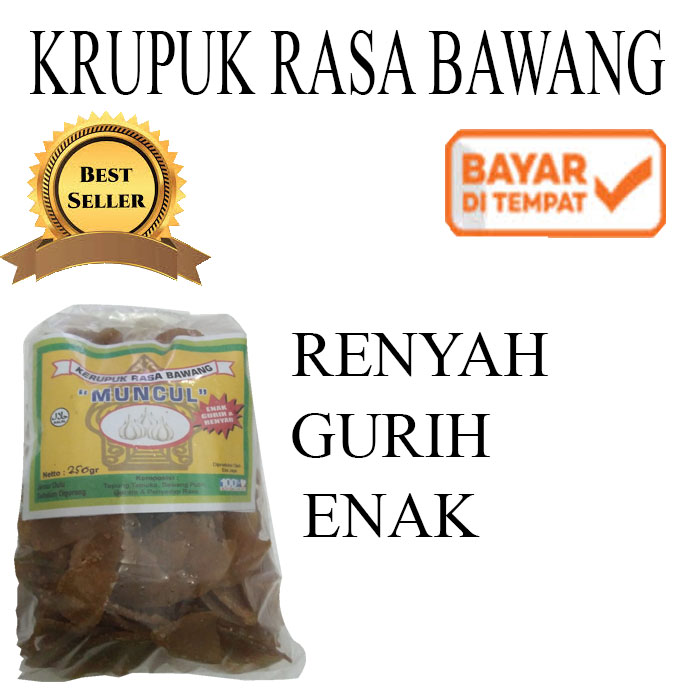 MUNCUL krupuk mentah rasa bawang isi 250 gram