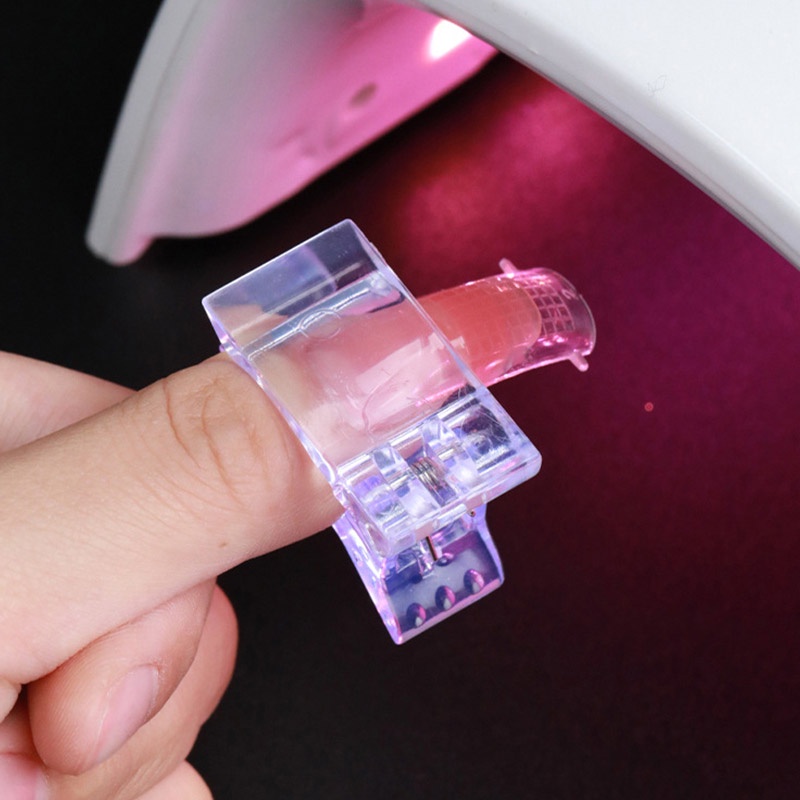 1 / 5 / 10pcs Klip Perbaikan Lem Kristal Transparan Untuk Nail Art Wanita