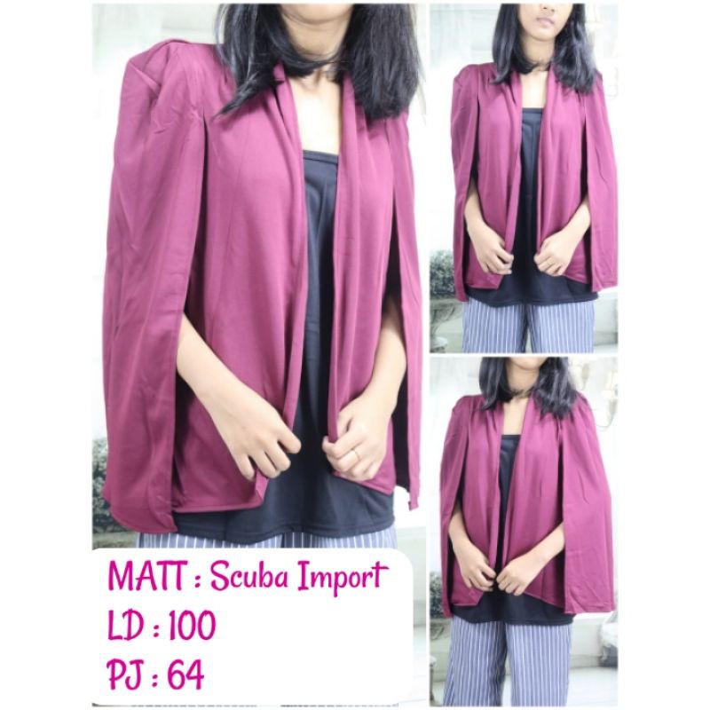 Cape Blazer lengan belah
